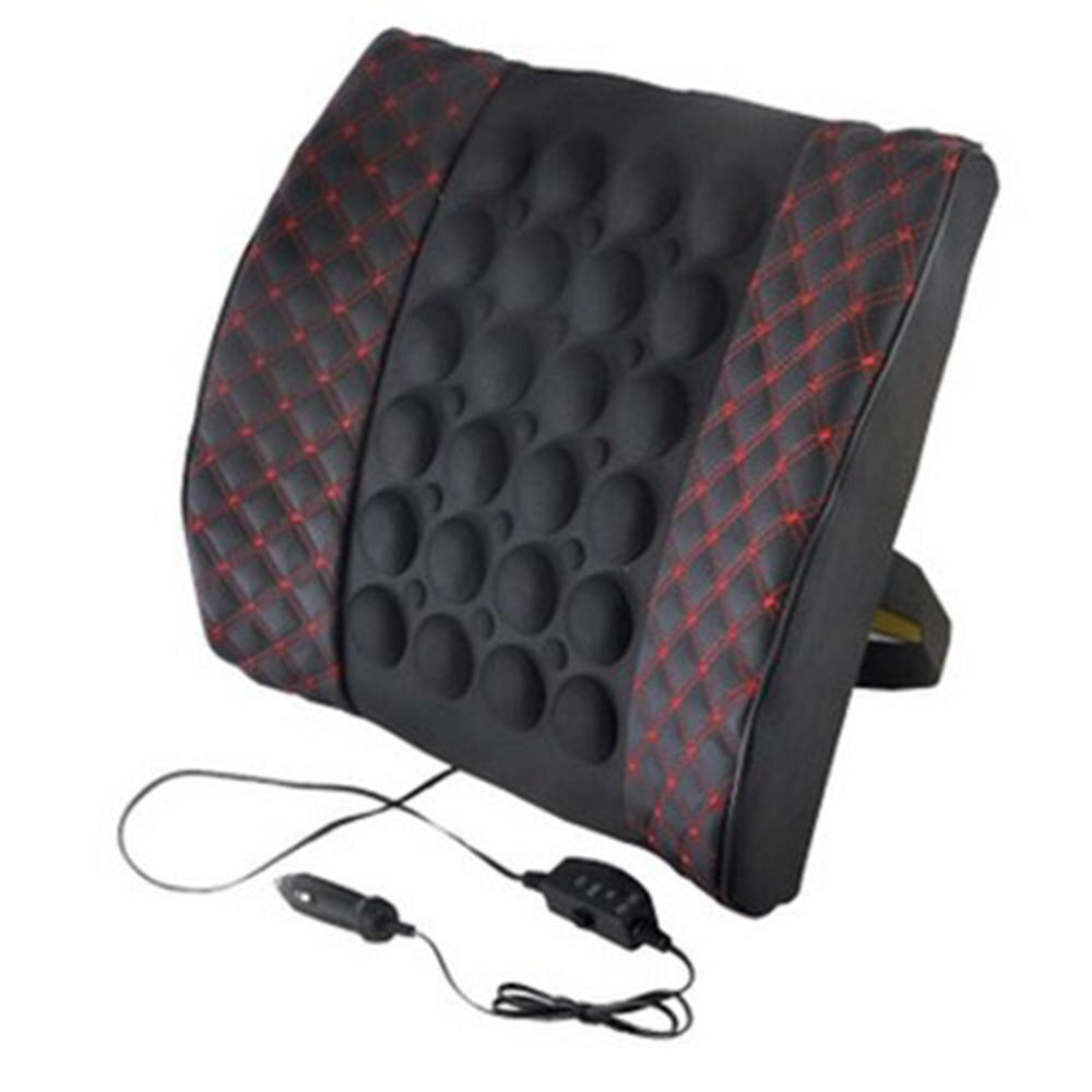 Chair Waist Sofa Vibration Healthcare Lumbar Pad Electric Massage Lumbar Cushion For Car Office Seat Support Rest Back Pillow: Black