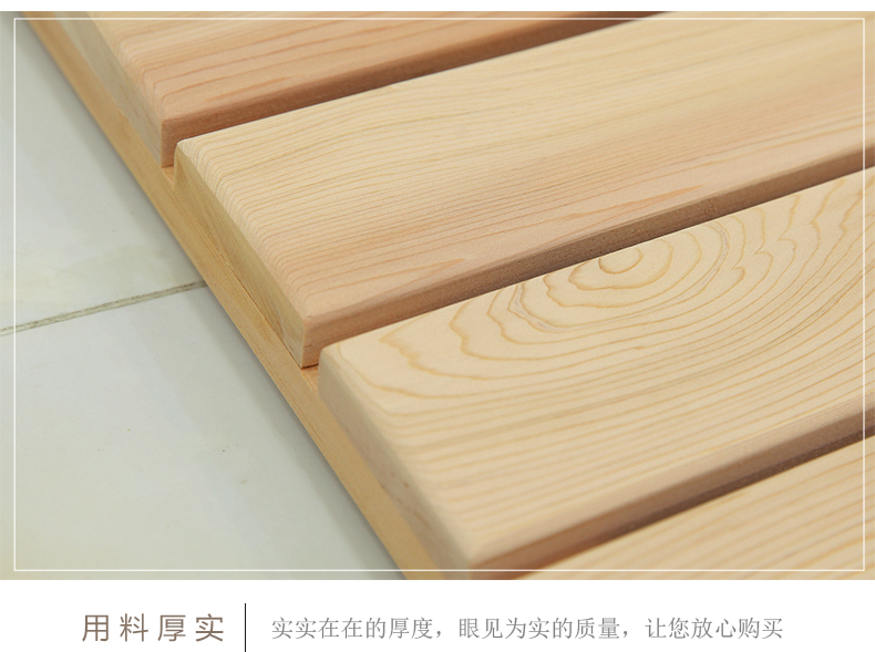 Custom badkamer houten vloer douche antislip houten vloer mat anti-corrosie hout pedaal water pad bad houten mat