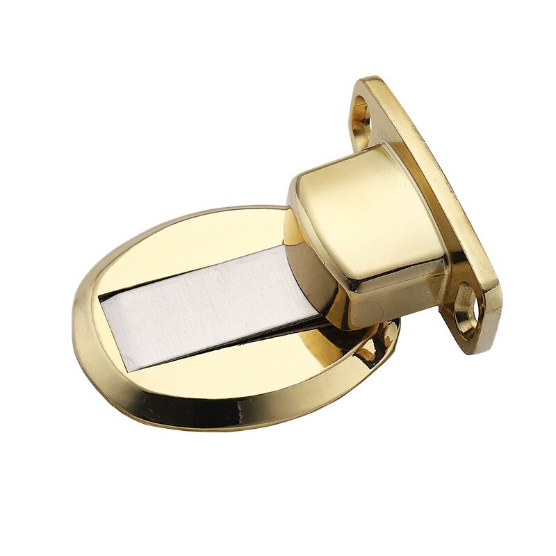 Powerful Magnetic Door Stopper Doorstop Wall Floor Mount Stainless Steel Safety Door Holder Stopper Home Hardware: square 4 gold
