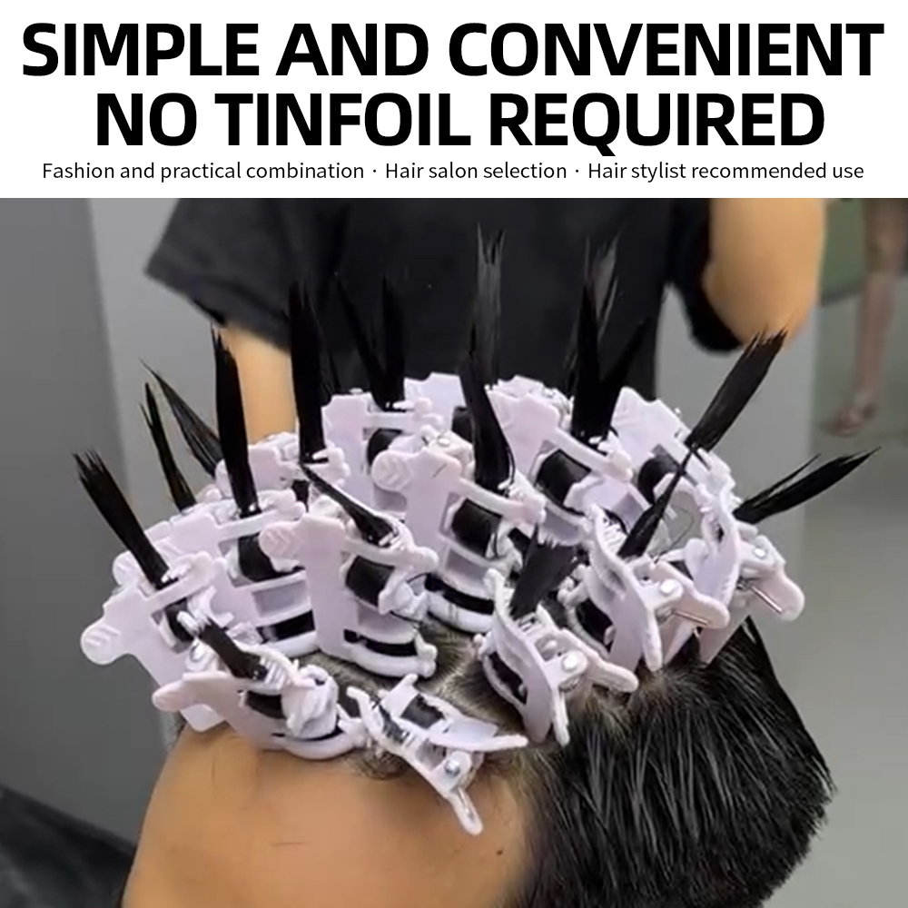 25Pcs Reusable Hair Perm Clips for Men Curl Styling Hook Loop Hair Rollers Barbershop Tools Short Hair Perming Accessory