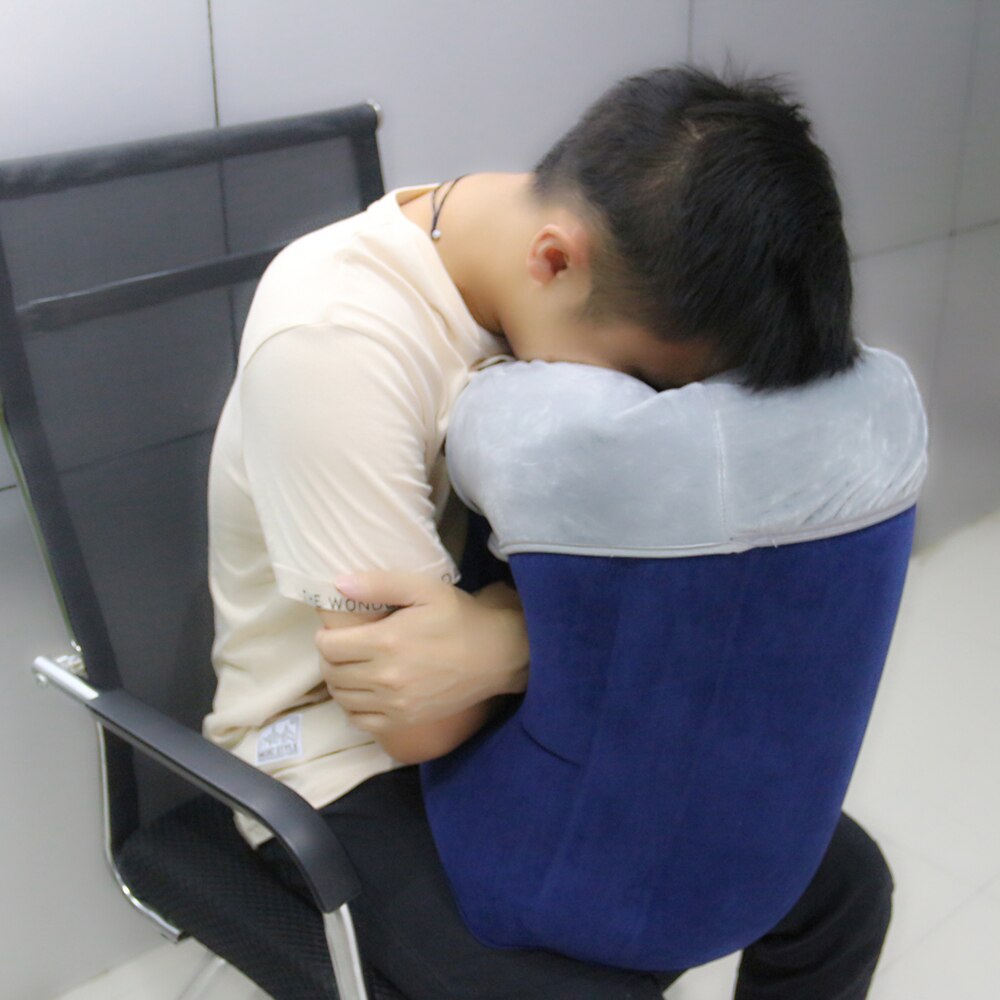 Inflatable travel sleeping bag portable cushion comfortable soft pillow men and women outdoor plane flight train easy sleep