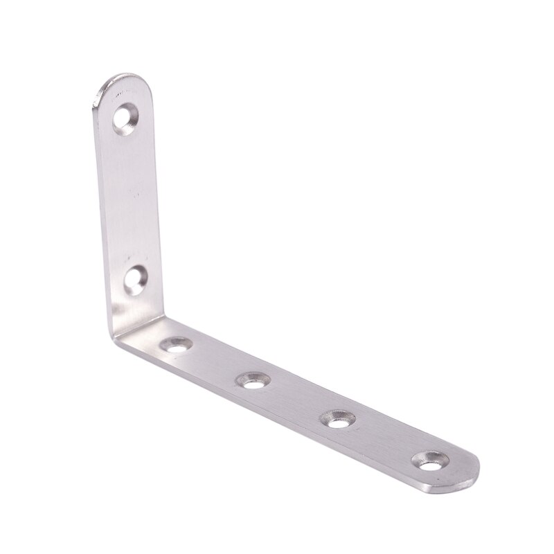 125X75mm L Shape Stainless Steel Shelf Corner Brace Angle Bracket &amp; Metal 8 Holes 250mm