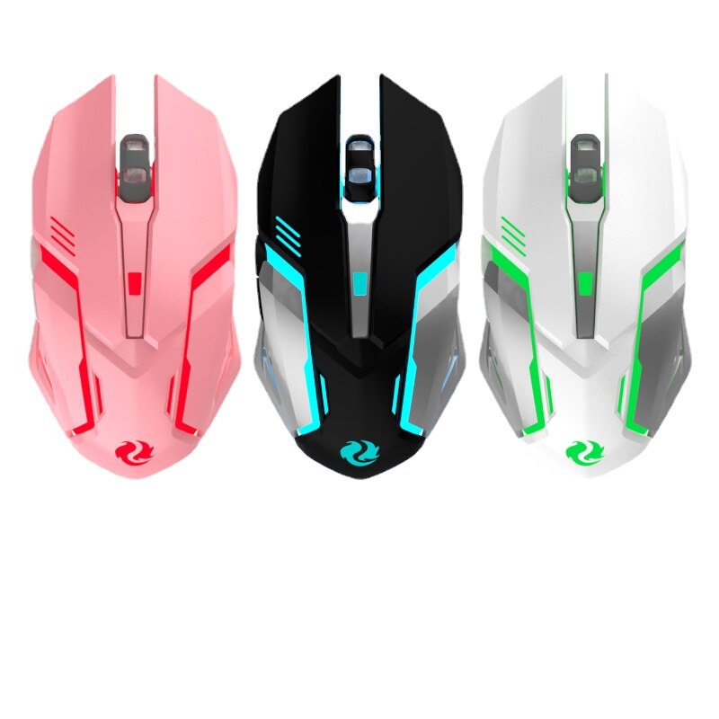 Oplaadbare Bluetooth Ergonomische Wired Gaming Mouse 6-Knop 3200 Dpi Usb Computer Muis Roze Gaming Muis Voor Pc Laptop
