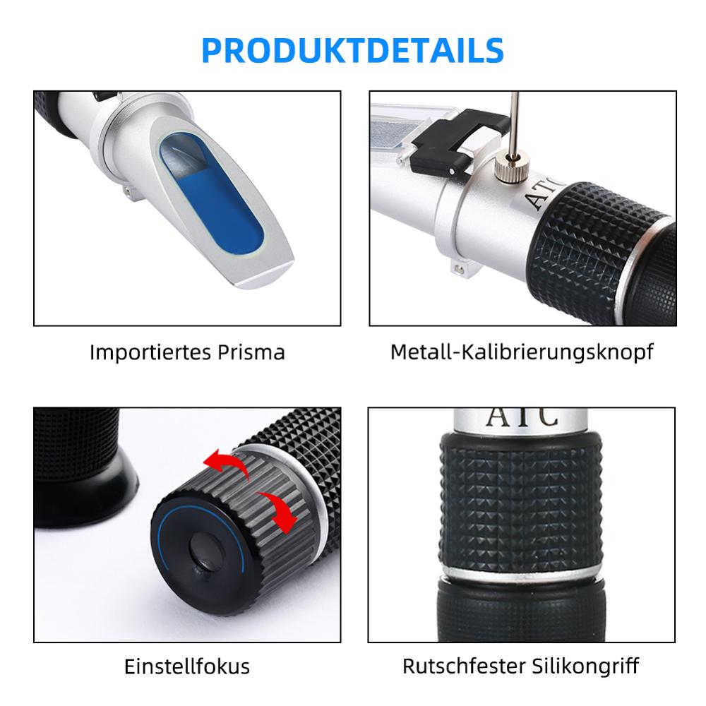 Bärbar brix refraktometer 0-90%  handhållen sockerhaltsmätare för fruktjuicesoppa vätskeindexmätinstrument