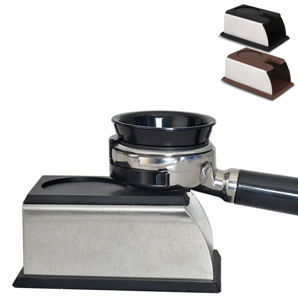 Stainless Steel Silicone Espresso Coffee Tamper Stand Barista Tool Tamping Holder Rack Shelf Coffee Machine Tool