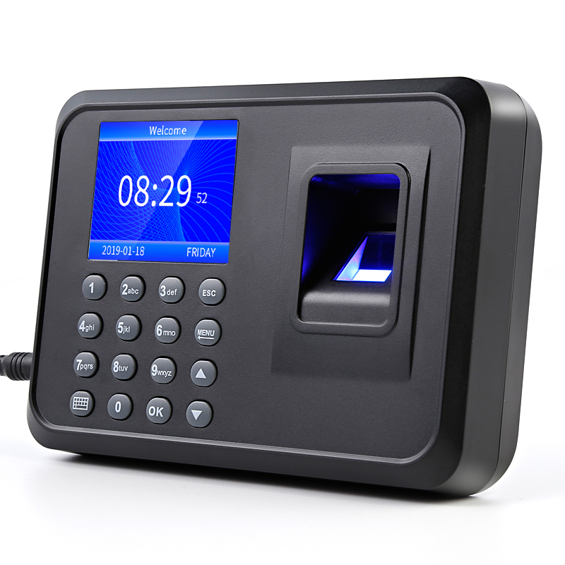 Reloj de tiempo de asistencia biométrico con huella dactilar, máquina electrónica para empleados, Inglés, Español