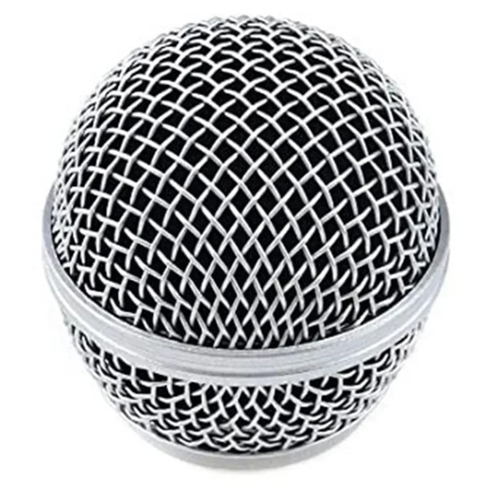 Microfoongrillkop voor 58A microfoon voor Shure Beta stalen microfoongrill Mesh Head DIY vervangende onderdelen ﻿: Black
