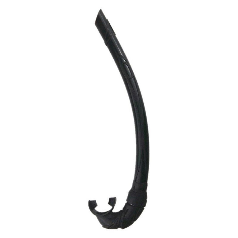 Tubo de respiración de Snorkel plegable de silicona Flexible enrolladas tipo húmedo completo para buceo Snorkel natación accesorios de agua: Black