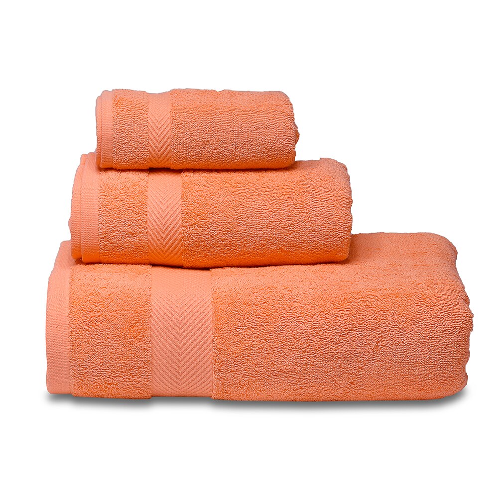 SEMAXE Soft Towels Set Cotton,Bath Towel, Hand Towel,Washcloth,Highly Absorbent, Hotel For Bathroom. yellow,Sell: Orange