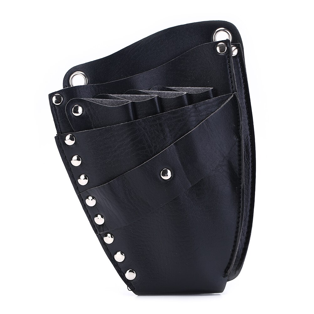 1PC Hairdressing Holster Pouch Holder Case PU Leather Barber Hair Scissor Bag Rivet Clips Bag with Waist Shoulder Belt Hair Tool