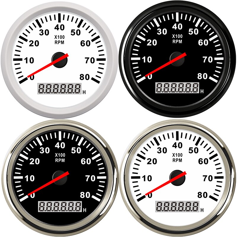 Boot toerenteller 85mm 12v/24v snelheidsmeter 8000 autometer, digitaal display