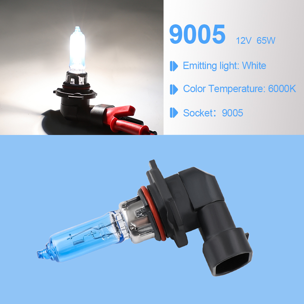 1PC Super Witte Halogeenlamp 9005 HB3 Auto Head Light Bulb 6000K 12V 65W Koplamp Parking Halogeen Led lampen Licht