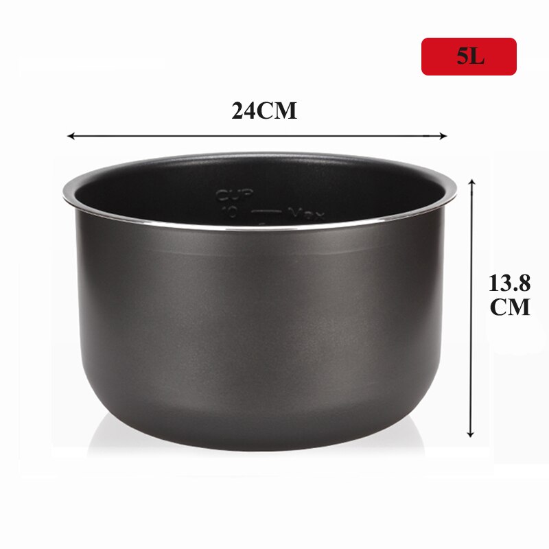 4-5L Elektrische Snelkookpan Liner 1.6/3L/4L/5L/6L Non-stick Pot Rijst Pot innerlijke Gal Zwart Kristal Innerlijke Accessoires Fornuis: 5l