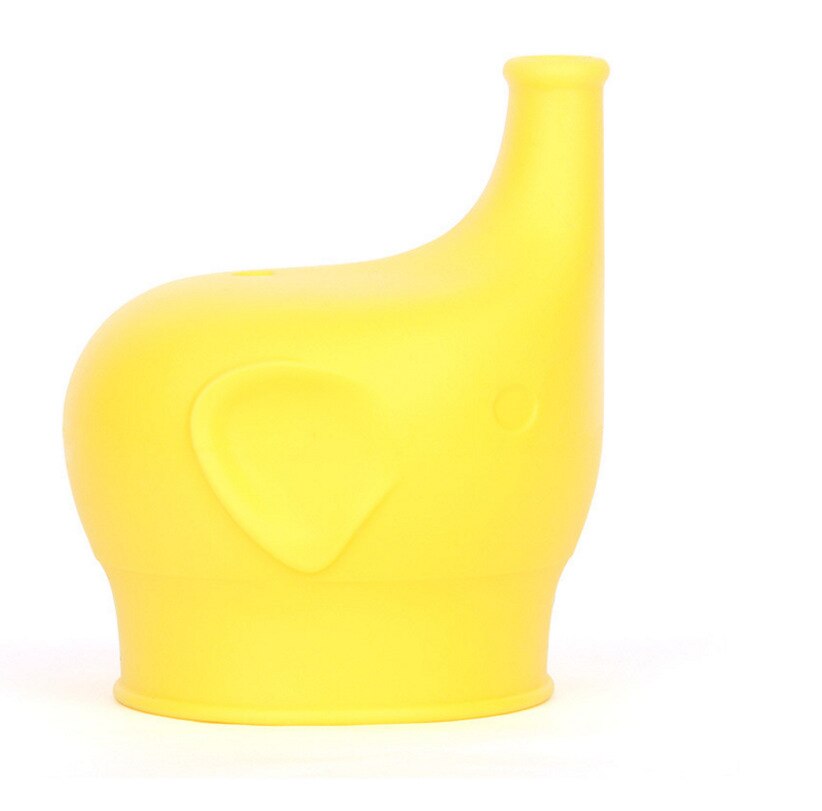 Kids Siliconen Sippy Deksels Reuseable Rekbaar Lekvrij Voor Flesvoeding: Yellow Elephant