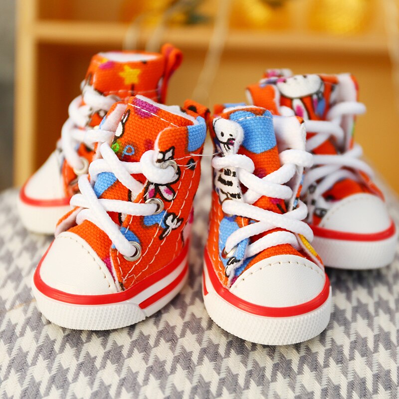 Zapatillas deportivas para perros pequeños, zapatos para mascotas, botas de primavera y otoño, calzado antideslizante para cachorros, 4 unids/set por juego,