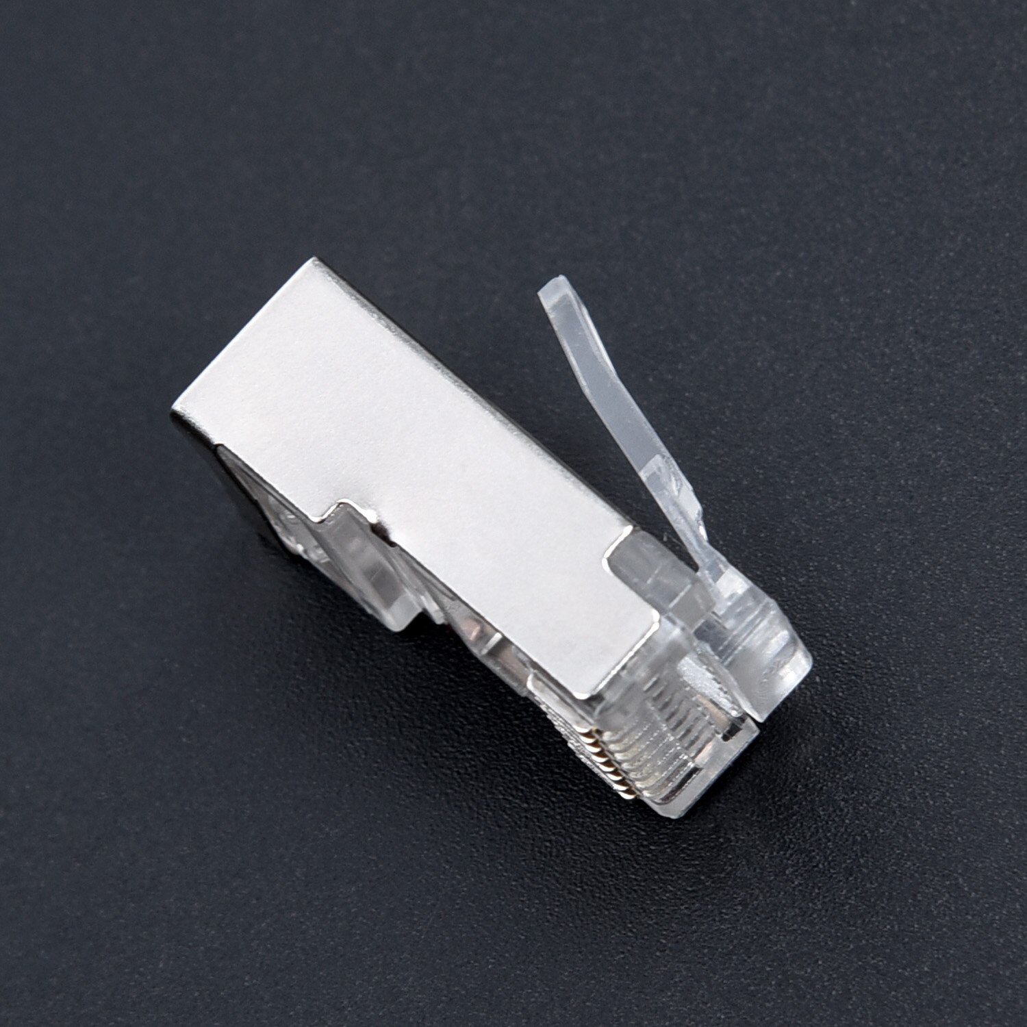50pcs RJ45 shielded connector cat5e Cat6 3U Hole network rj45 Connector Plugs RJ45 ethernet cable 23AWG Crystal Head 8 Line Slot