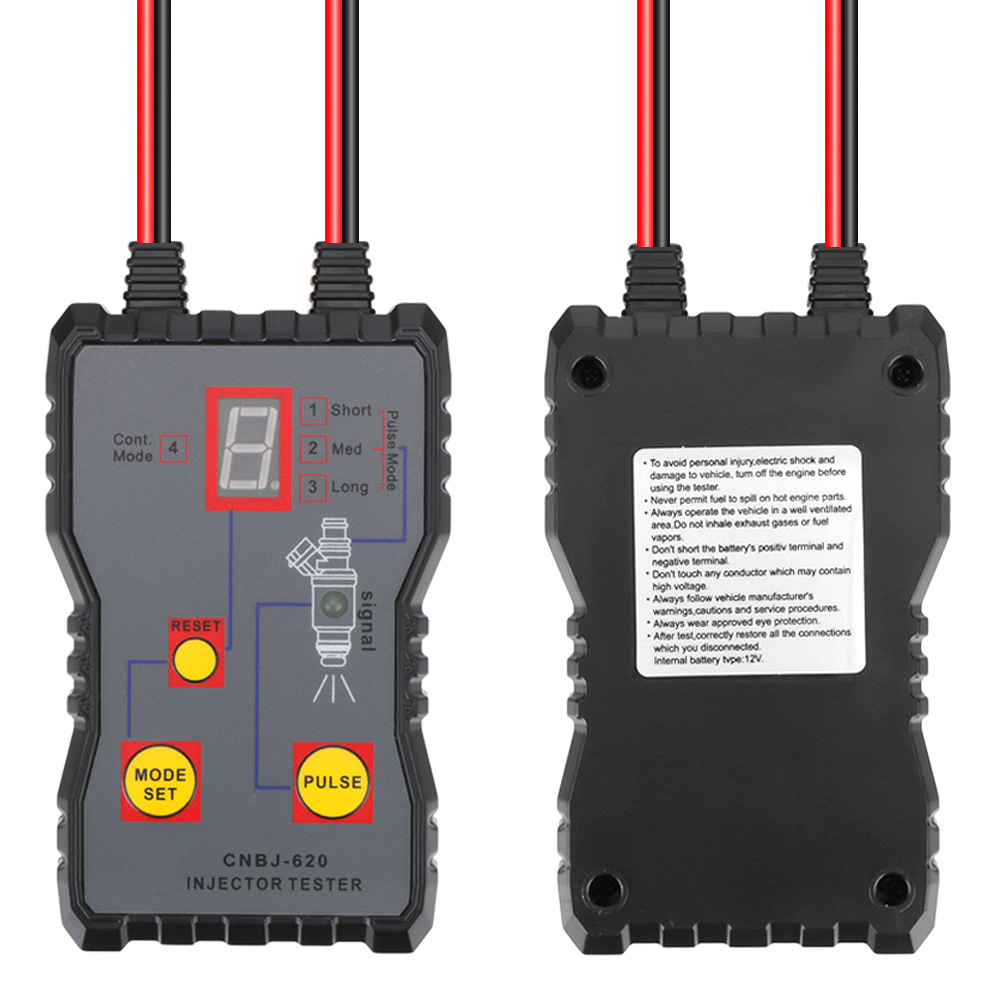 Probador de inyector de combustible de coche, Kit de herramientas de limpieza automotriz, 4 modos Pluse, herramienta de escaneo de sistema de combustible, limpiador al ras de inyectores