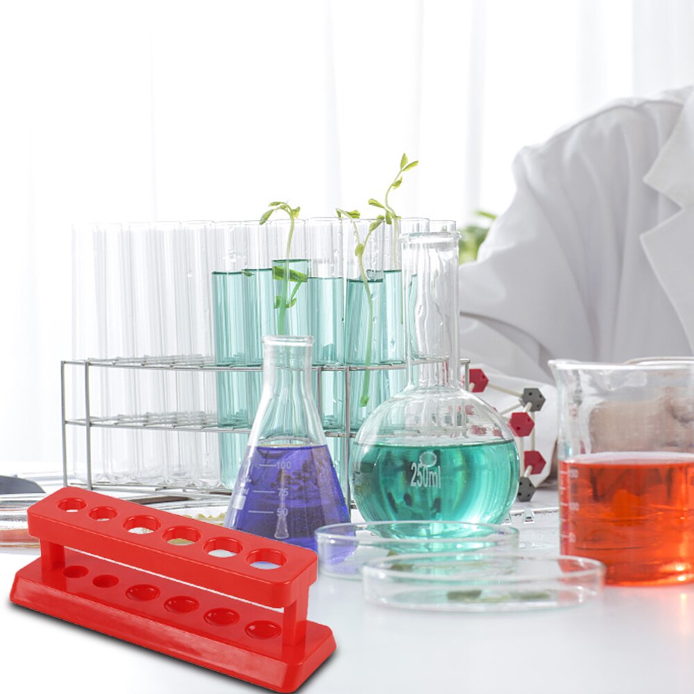 Plastic Test Tube Rack with 6 Holes Practical Holder Burette Stand Lab School Supplies Laboratory Equipment Tools