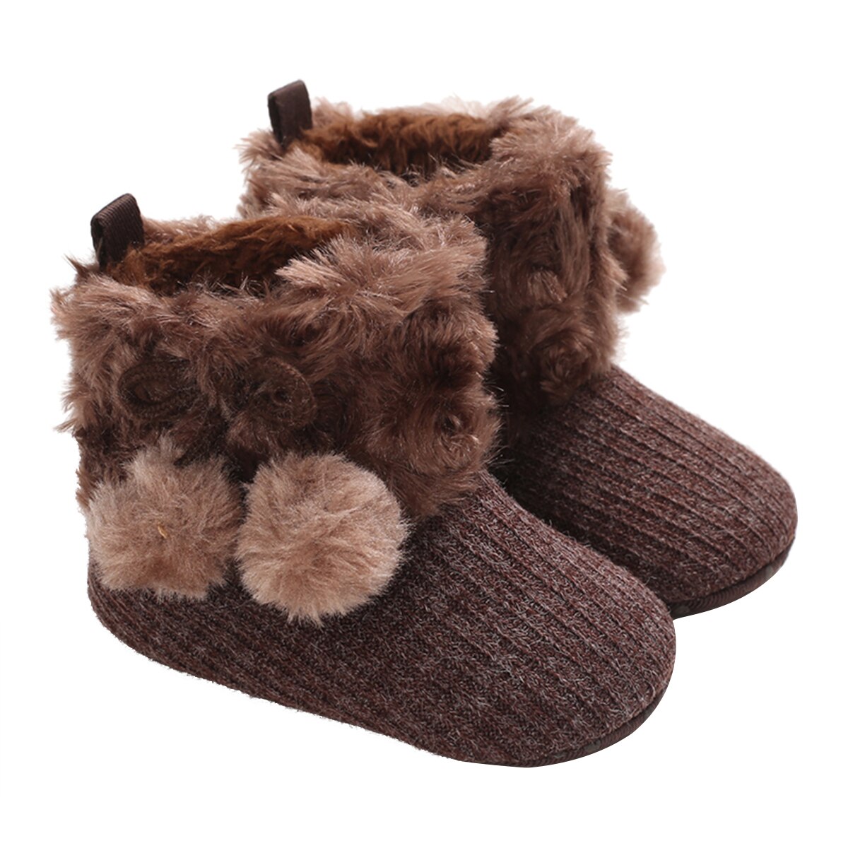 0-18M Baby Meisjes Winter Schoenen Waggel Eenvoudige Multi-Kleur Harige Bal Leuke Comfortabele Non-slip Walking Out Laarzen
