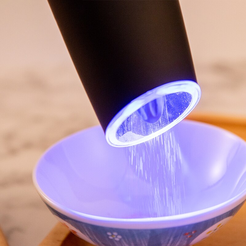 Automatic Salt &amp; Pepper Grinder Gravity Electric Spice Mill Adjustable Spices Grinder With LED Light Kitchen Device Kitchenware