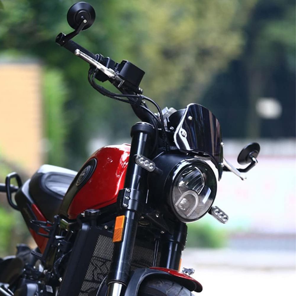 Universele Bar End Spiegels Motorfiets Stuur Achteruitkijkspiegels Blauwe Lens Anti Glare 7/8 "Handvat Ronde Voor De Meeste ATV UTV E-bike