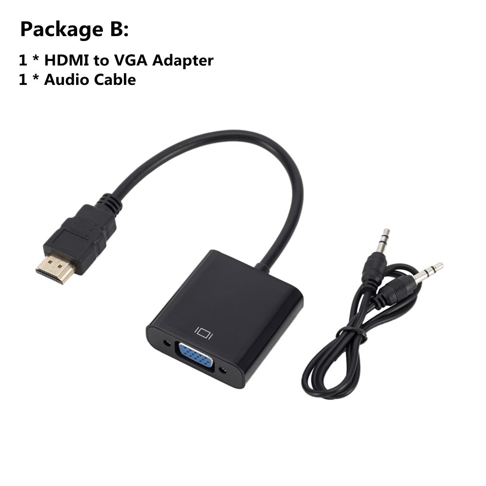 Grwibeou HDMI to VGA Cable Converter HDMI Male To VGA Female Converter Adapter Digital Analog HD 1080P For PC Laptop Tablet: Red