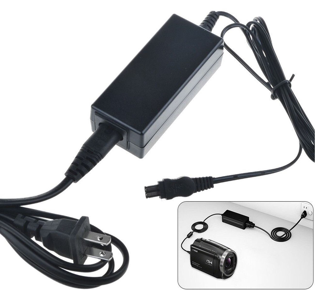 Chargeur adaptateur secteur pour Sony AC-L10, AC-L10A, AC-L10B, AC-L10C, AC-L15, AC-L15A, AC-L15B, AC-L15C, AC-L100, AC-L100C,