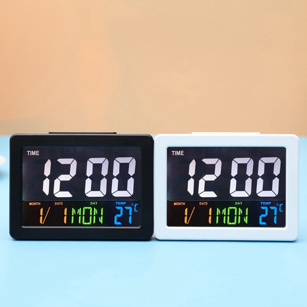 Best Digital Led Clock Lcd Display Desktop Electronic Alarm Clock Multifunction Calendar Home Temperature Clock