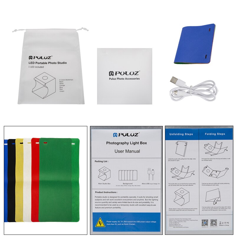 1Pc Folding Lightbox Double LED Light Soft Box Photography Photo Studio Softbox Photo Background Kit Accessories White