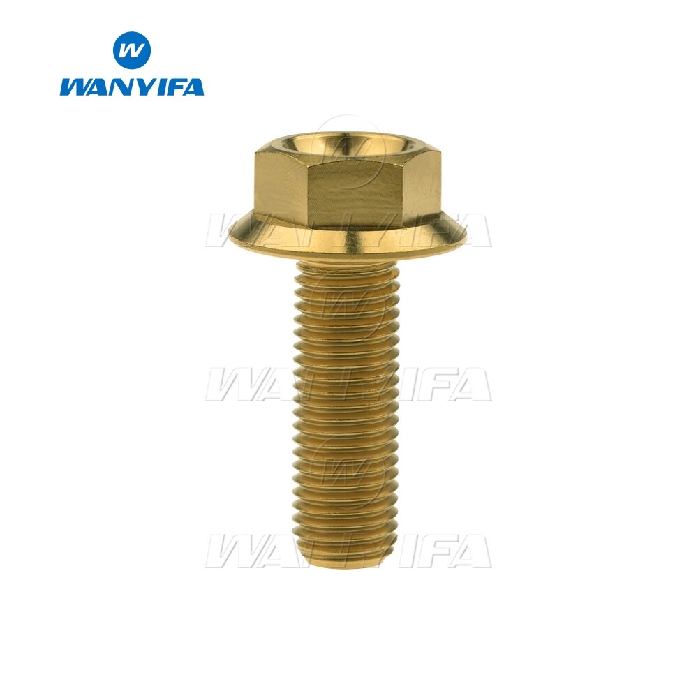 Wanyifa  m10 titanium ti bolte 1.25 pitch flange sekskantede bolte skruer  m10 x 30 35 40 45 55 60 65 70 75 80 100mm