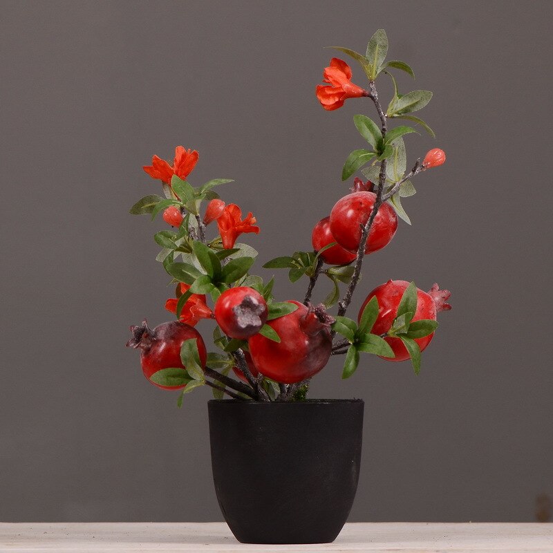 Flower Known Model Persimmon/Pomegranate/Lemon Small Pot Plant Indoor Home Green Plant Bonsai Decoration