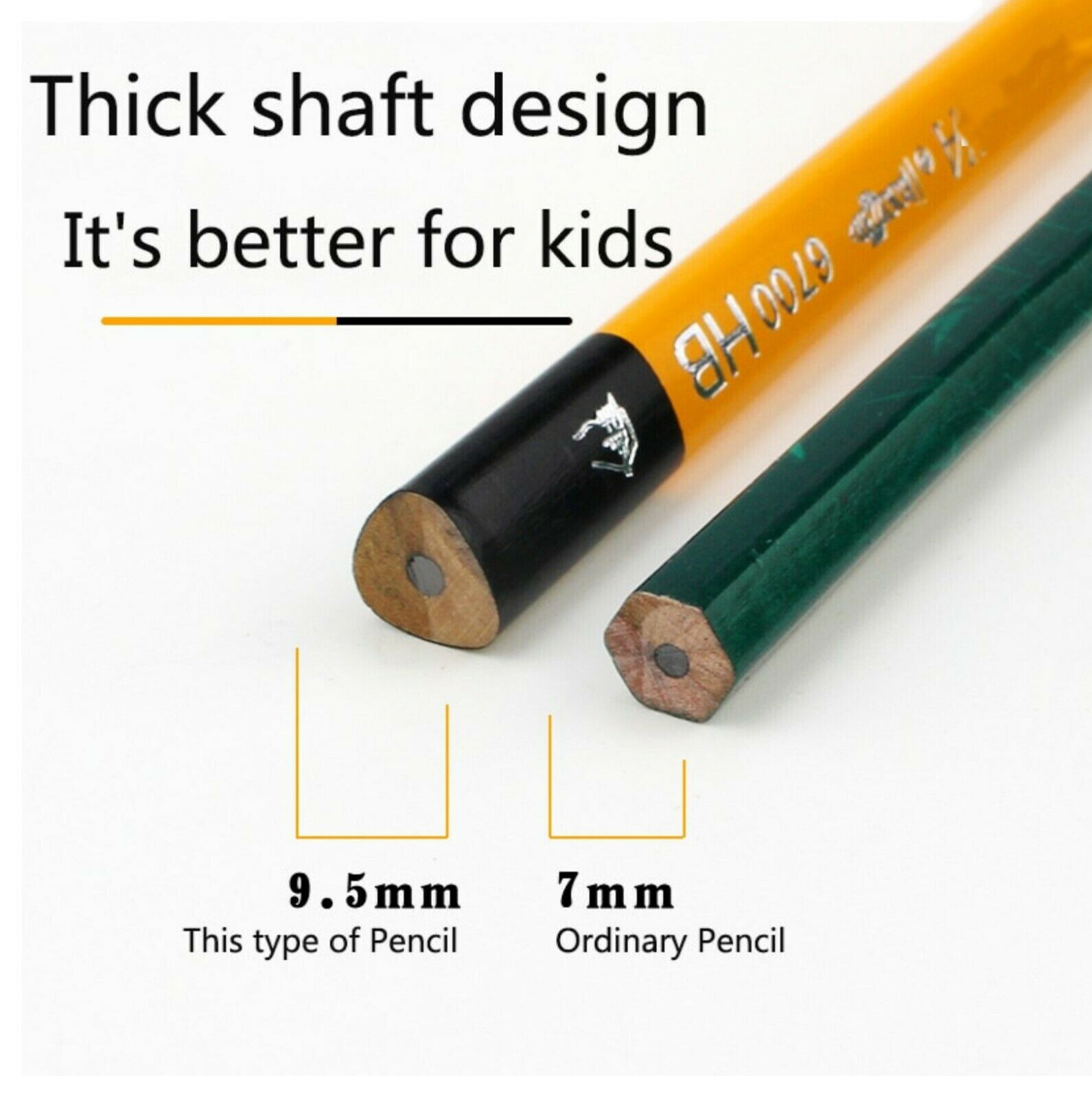 Triangle Pencil Big Grip Posture HB Thick Rod Children Kindergarten Primary 12Pcs