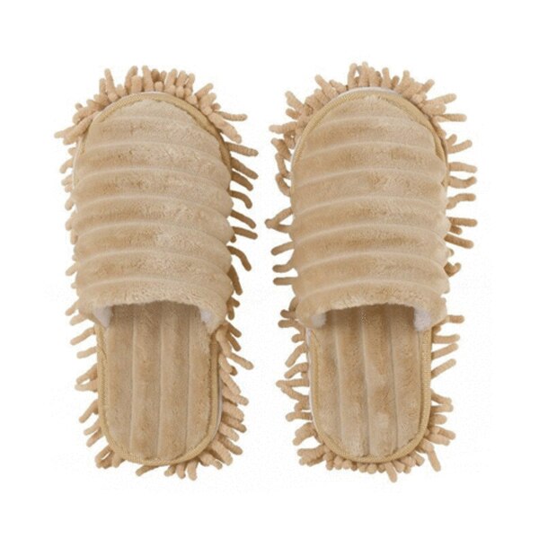 Chanclas para limpieza de suelo, accesorio para limpiar el pie, mopa, zapatos, herramienta de limpieza, 1 par: Beige / M