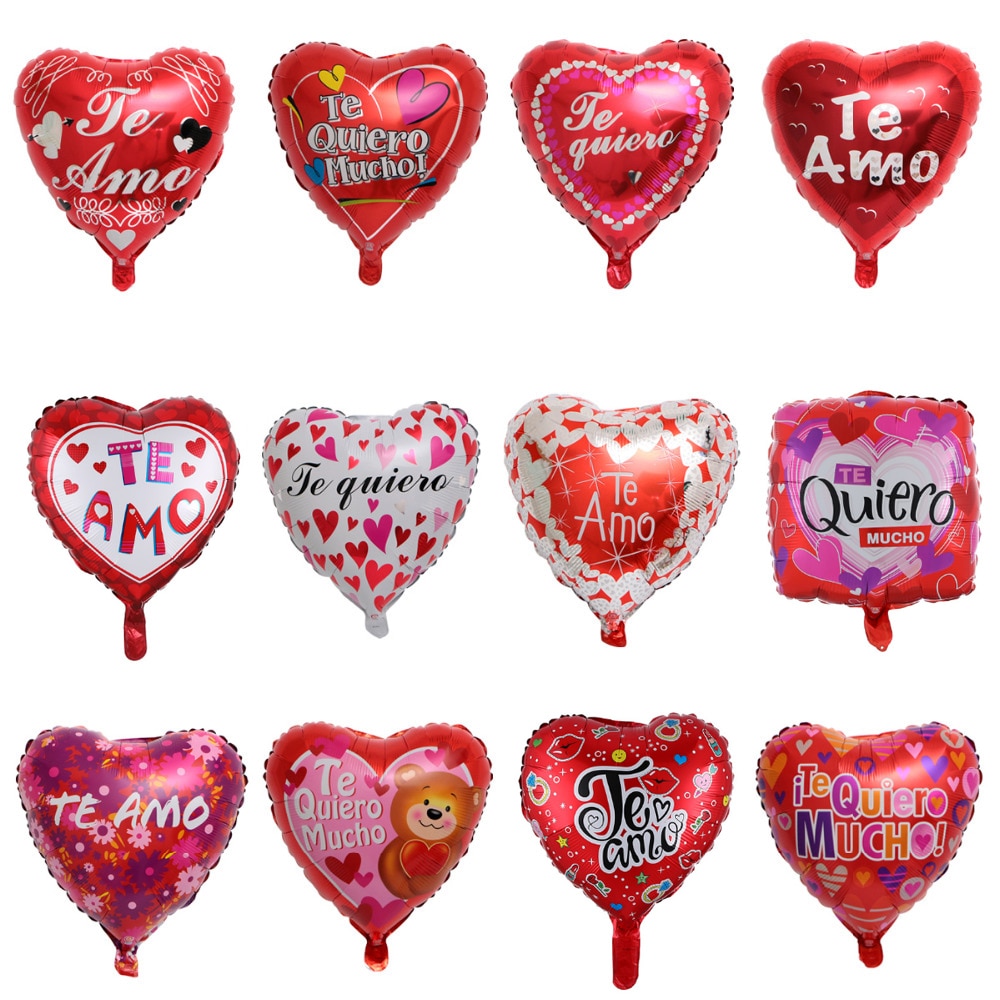 50pcs 18inch Spaans Bruid en Bruidegom I Love U folie mylar ballonnen Hart bruiloft/valentijnsdag dag helium ballon globos