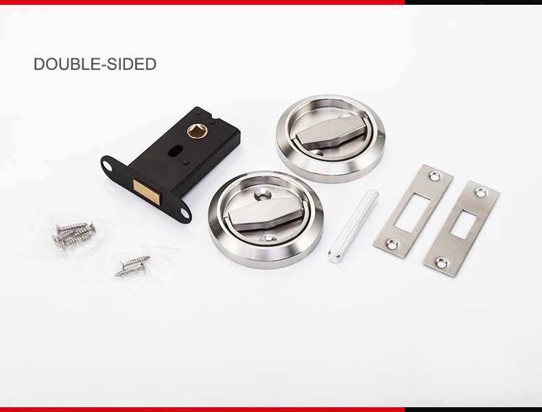 Stainless Steel 304 Recessed Invisible Cup Handle Privacy Hidden Door Locks Cabinet Pulls Handle Fire Proof Disk Ring Lock