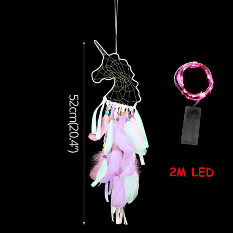 Luces LED, accesorios de atrapasueños de unicornio, adornos colgantes de pared, decoraciones para niños de unicornio brillante, decoraciones para de cumpleaños, Baby shower glow: 1pc E add LED