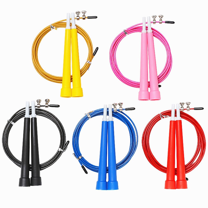 1Pc 3M Springtouwen Kabel Staal Verstelbare Snelle Speed Abs Handvat Springtouwen Training Sport Oefeningen Apparatuur Skipping touw