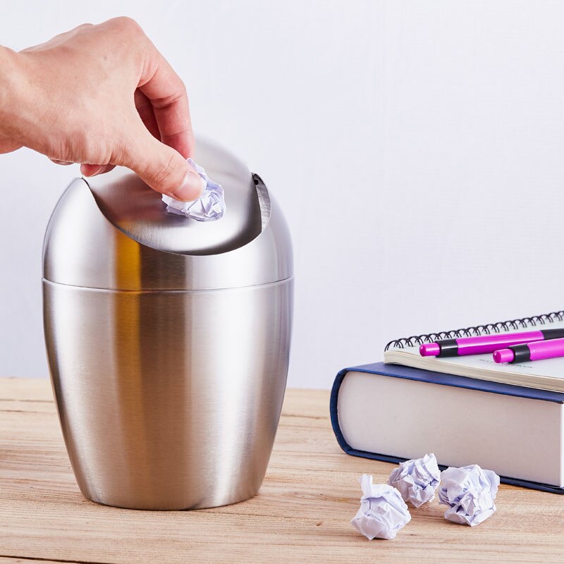 Afvalbakken Mini Prullenbak Voor Bureau Met Kan Kleine Tiny Aanrecht Prullenbak Kan Voor Kantoor Badkamer Keuken Afval mand 1.5 L