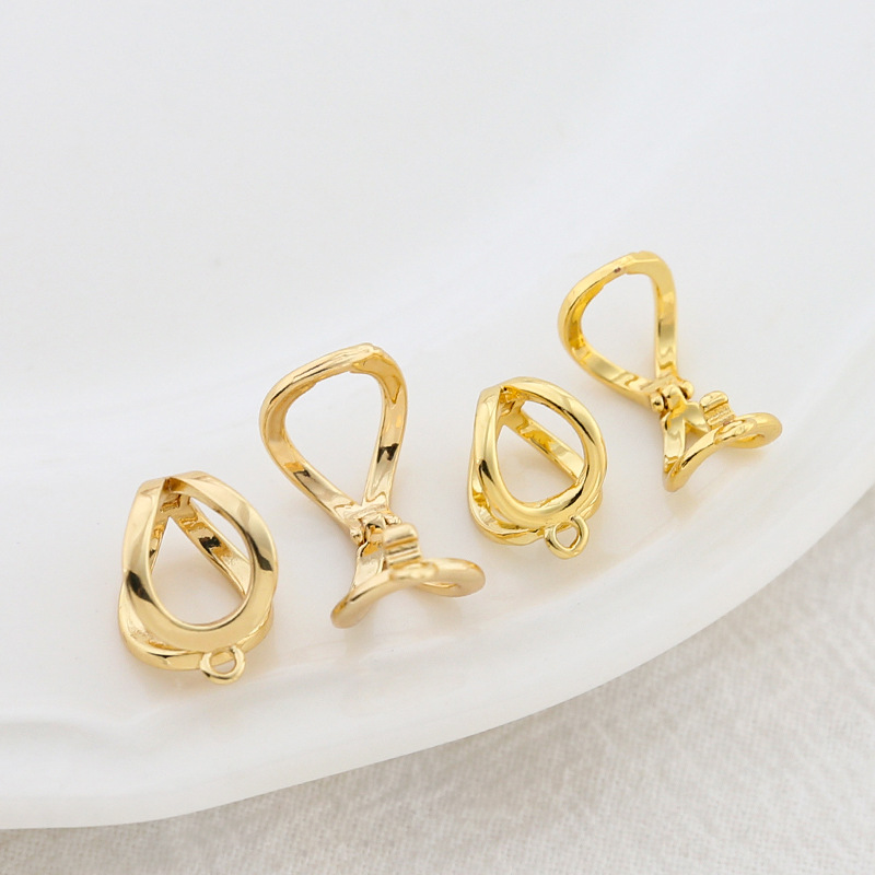 3 uds latón chapado en oro de 18K perla potenciador cierre colgante conector de fianza para Diy pulsera collar accesorios de fabricación de joyería