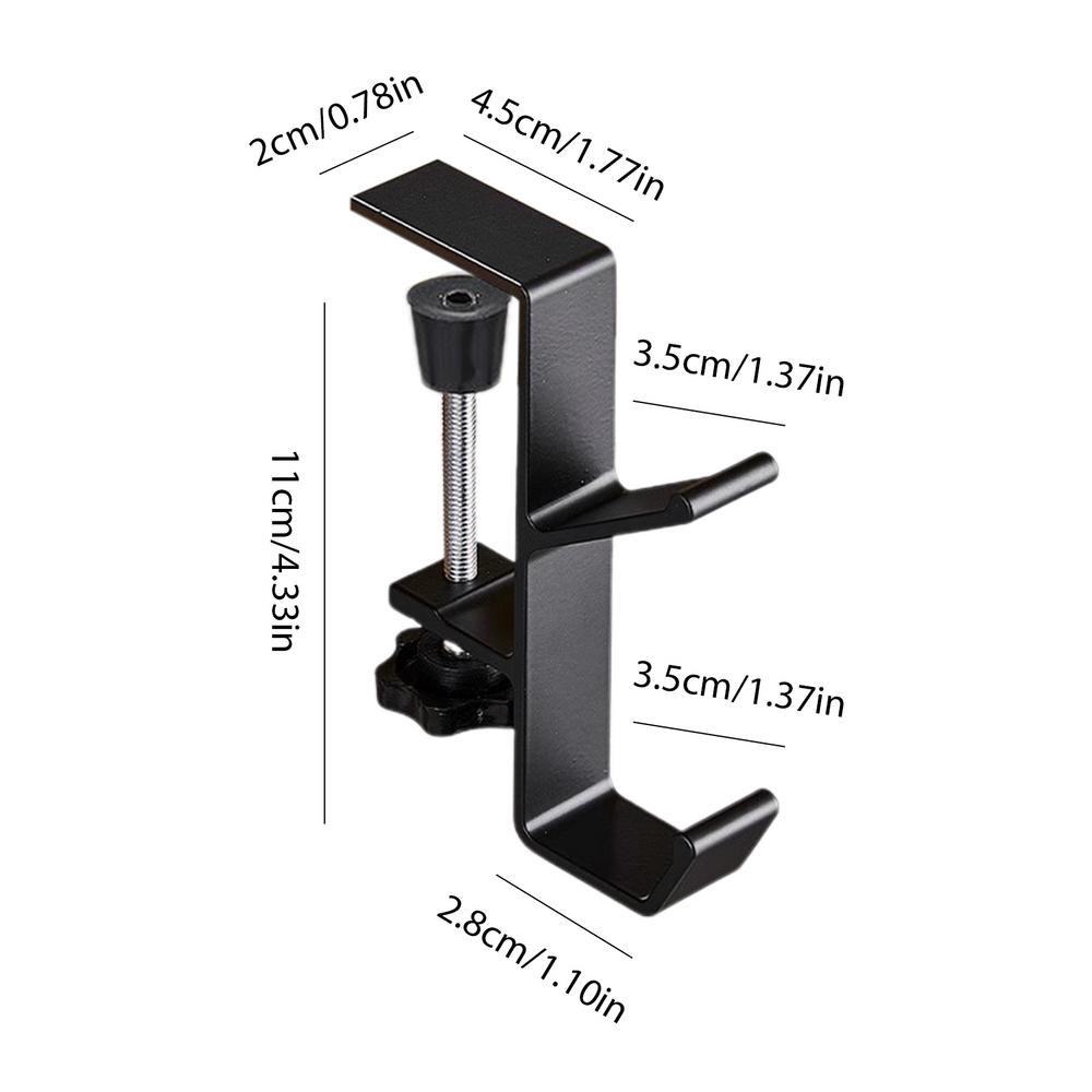 Multifunctionele Verstelbare Bureaurand Haak Draagbare Hoofdtelefoonstandaard Desktop Headset Houder Punch Gratis Thuis Bureau Rand Hanger: Black