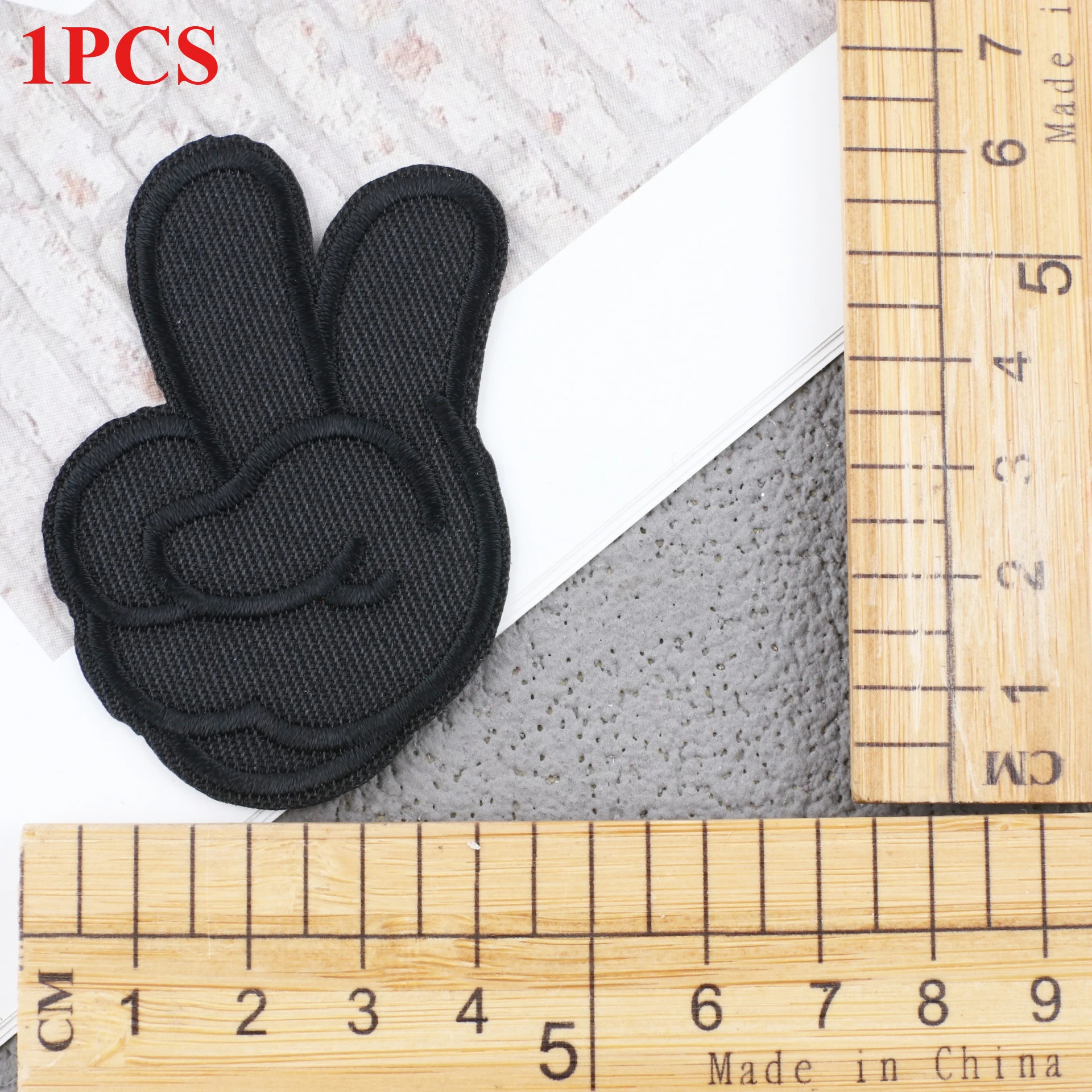 Parche adhesivo de sarga negra, bordado por ordenador, capítulo, niño, planchado de diamantes, pentagrama, bordado, pegatina de tela: Plata antigua