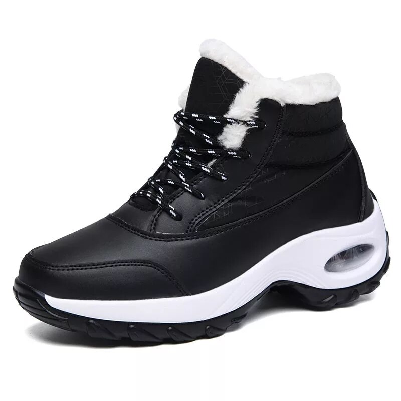 Mishansha Winterschoenen voor kinderen, warm gevoerd, voor jongens en meisjes, sneeuwlaarzen, outdoor, antislip, maat 24-38, donkerzwart., 28 EU
