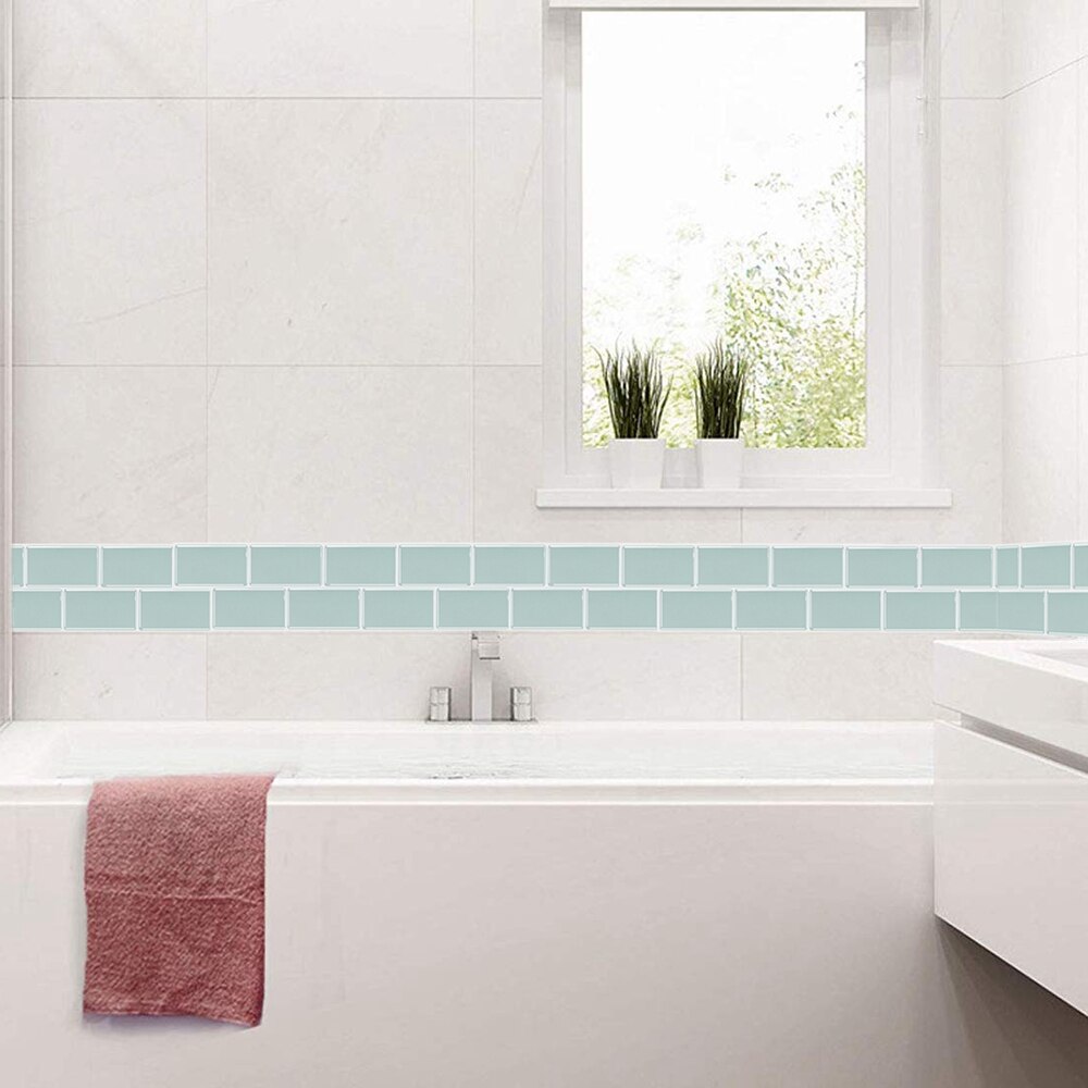 EasyTiles Kitchen Stickers Subway Oblong Vinyl 3D Wallpaper Waterproof Peel And Stick Wall Tiles - 3 Sheets