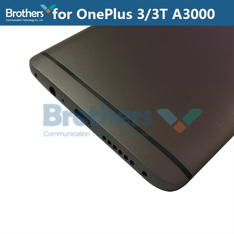 Cubierta trasera para Oneplus 3 3T A3000 carcasa de batería con lente de cristal de cámara cable Flex con vibrador para Oneplus3 3T A3010 Puerta de batería