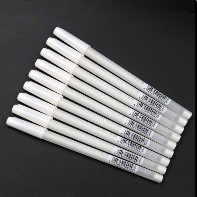 Rotuladores de pintura blanca de 0,8mm, rotuladores de Gel para arte, suministros de pintura de Manga, 1 ud.