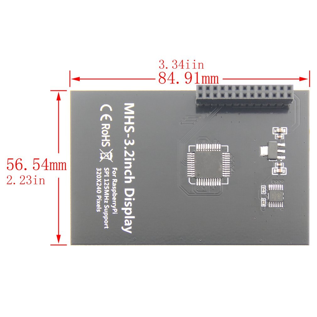 3.2inch MHS RPi Display 3.2in TFT SPI Serial LCD Resolution 320x240 3.2inch LCD Display Module with Touch LED Backlight