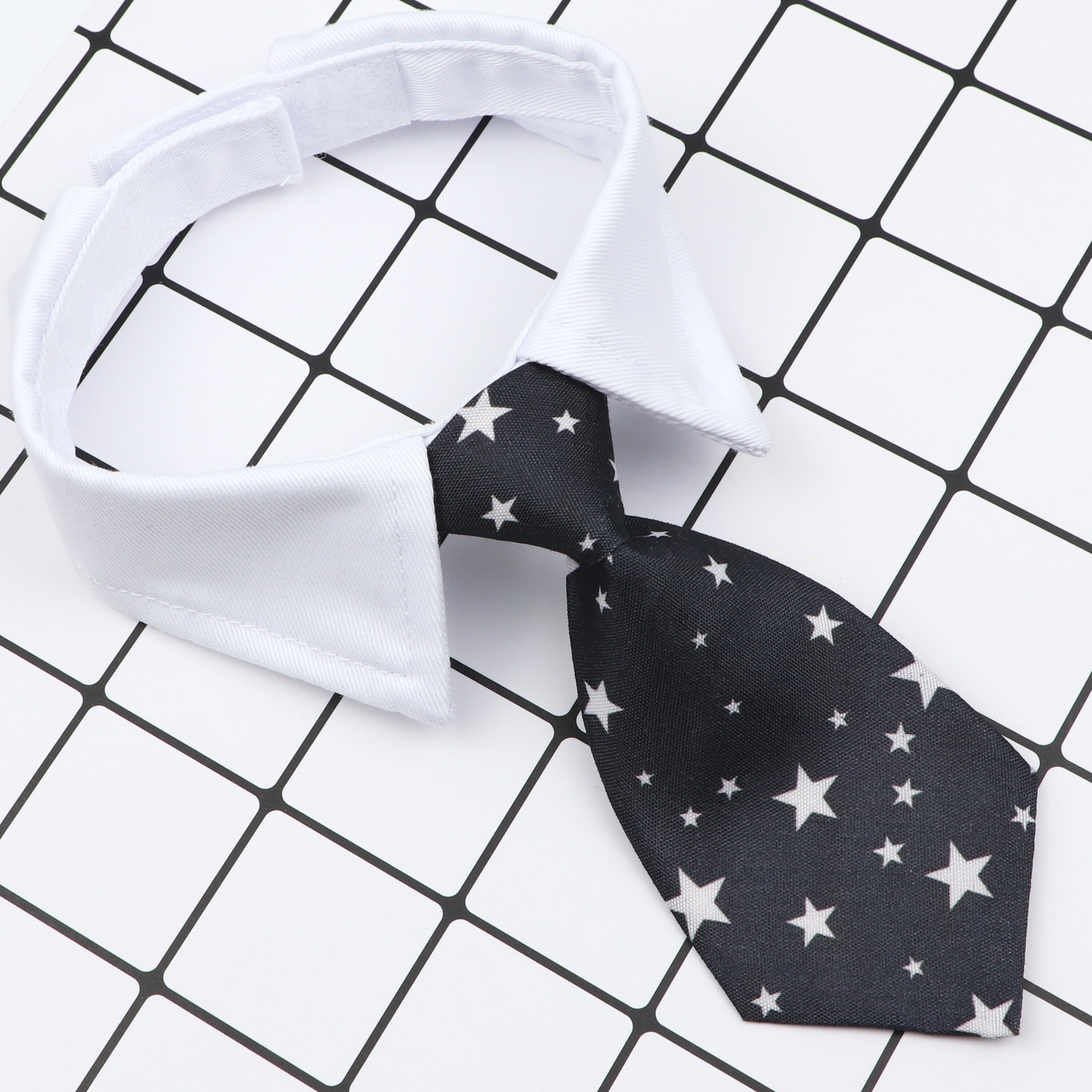Petit noeud papillon rayé en coton, Animal à la , mignon petit col de chemise, accessoires fantaisie pour chien et chat, nouveauté ajustable, soirée, Cavata