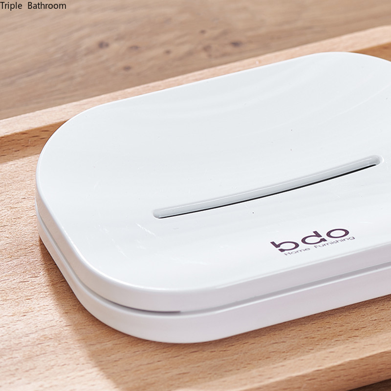 Caja de jabón nórdica de Color sólido, accesorio de plástico redondo y cuadrado para el hogar, doble capa, sin perforaciones, para colgar en la pared, suministros de baño y ducha