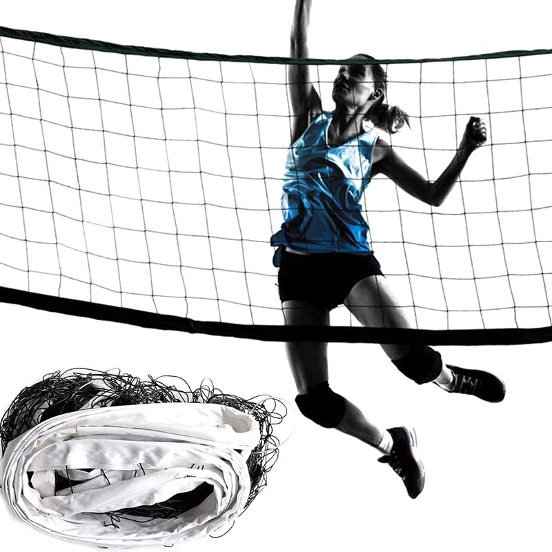 Volleyball net stålwire sæt bærbart til strand udendørs baghaver sportstræning  h7jp