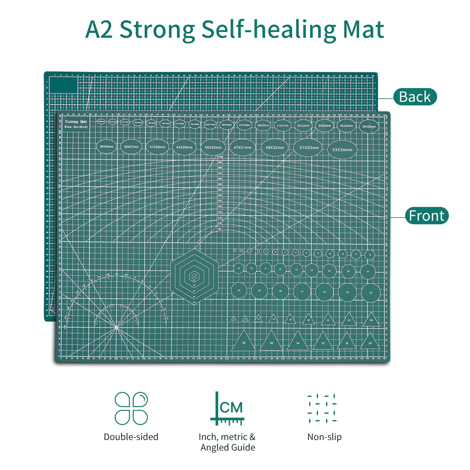 A2 Cutting Mat Double-sided Cutting Board Cut Pad DIY Tool with Clear Lines Angles for Sewing Fabric Scrapbooking Art Craft